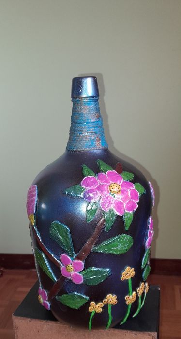 Garrafão artesanato pintado e decorafo à mão