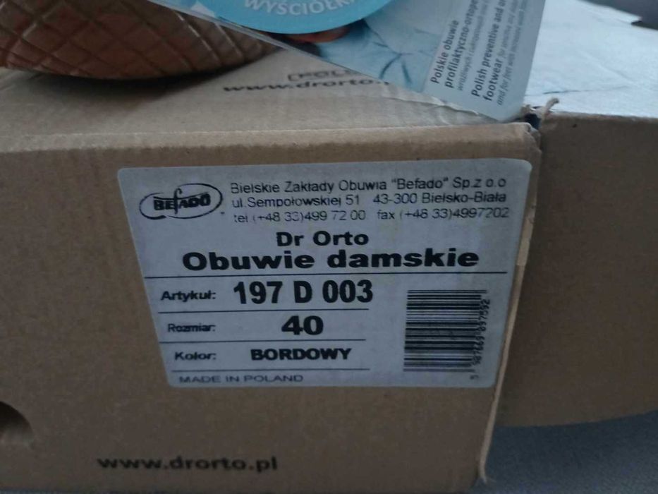 Nowe buty damskie Befado dr Orto.