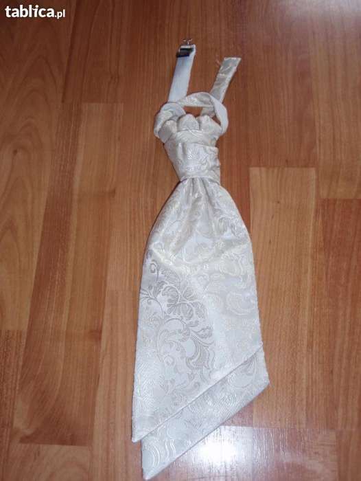 Elegancka krawatka jak nowa krawat beż/złoto/ecru