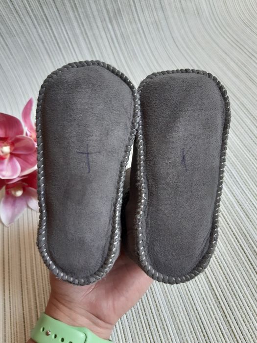 Теплі зимові уггі-пінетки patinio (овчина, натуральна замша) 14см