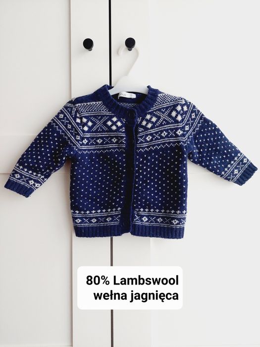 Sweter sweterek Cubus 68 100% wełna