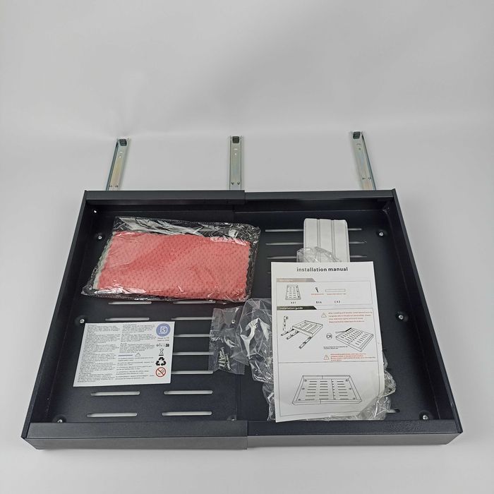 Wysuwana półka do szafki kuchenna rozsuwana organizer czarna