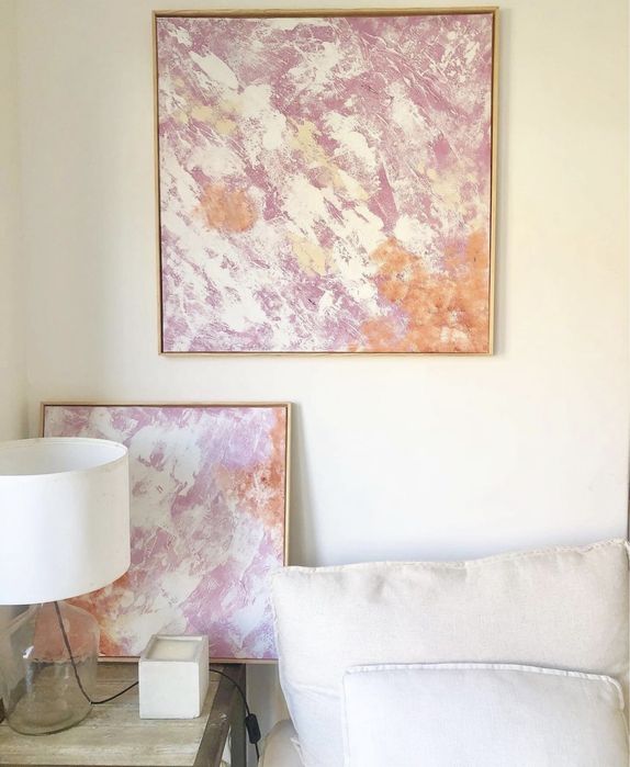 Quadros em tela com textura