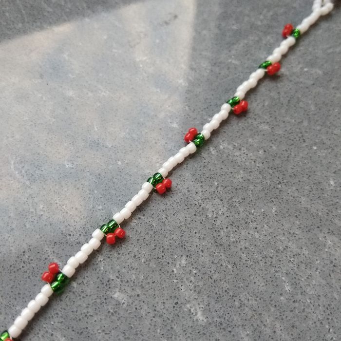 Bransoletka handmade - wzór wisienki - stal szlachetna