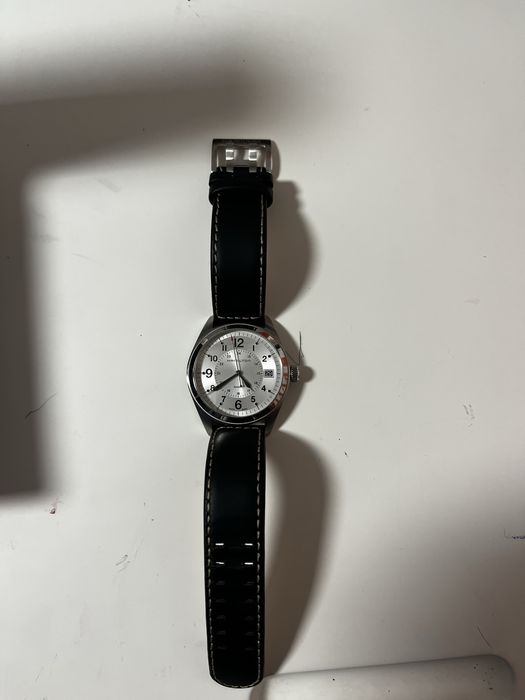 Relogio Hamilton khaki field silver / blk leath