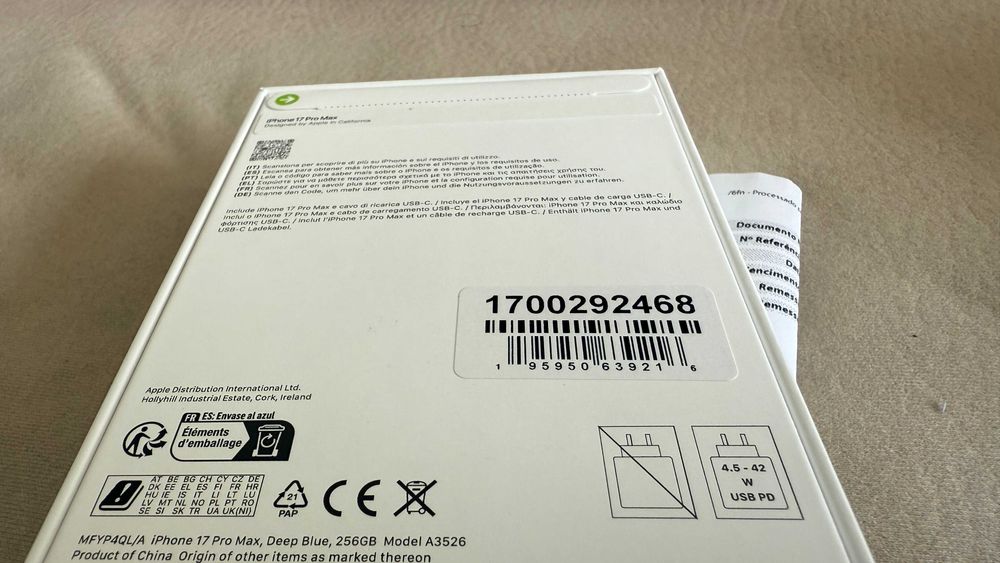 Vendo troco iPhone 17 Pro Max 256Gb NOVO/SELADO C/Fatura e Garantia