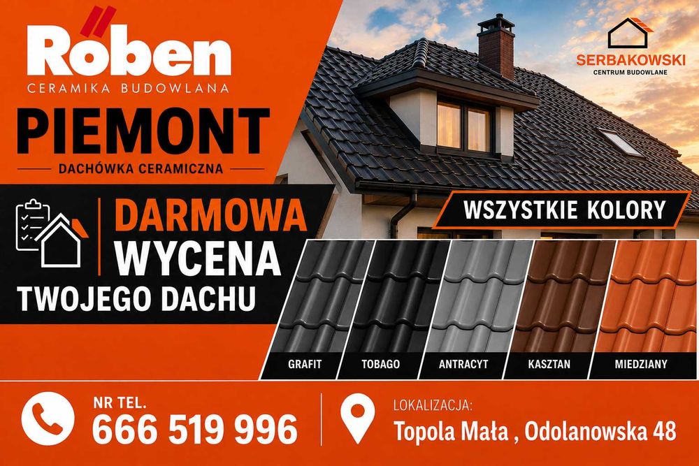 Dachówka ROBEN Piemont - darmowa wycena , wyślij swój projekt Ostrów Wlkp. i okolice ( Milicz , Krotoszyn , Ostrów Wlkp. )