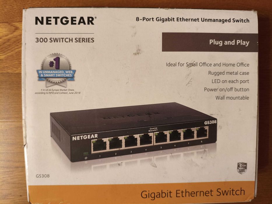 Switch NETGEAR GS308-300PES Gigabit Ethernet, 8 portów