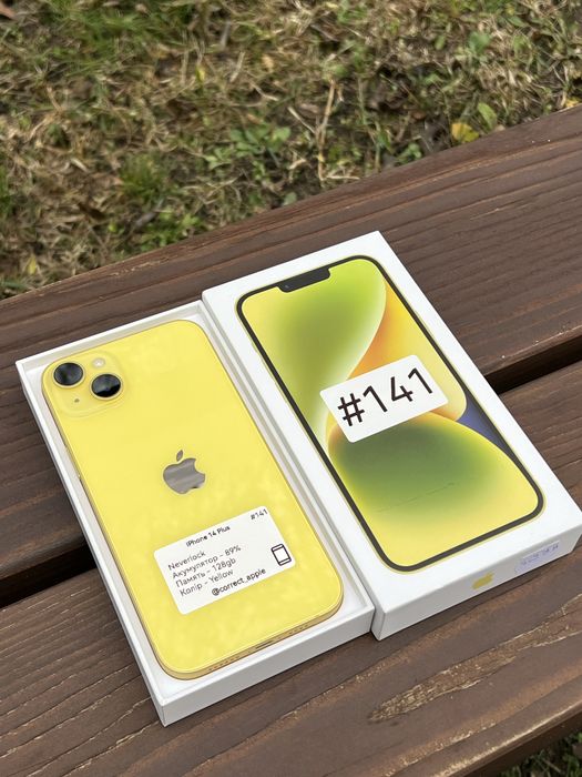 #141 IPhone 14 Plus 128gb Yellow Neverlock телефон, смартфон