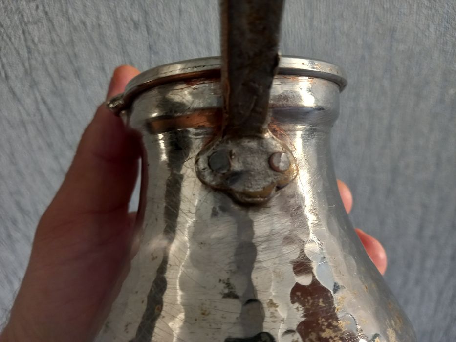 Турка Джезва Медная в хроме Подогрев для еды Раритет Винтаж Гарантия