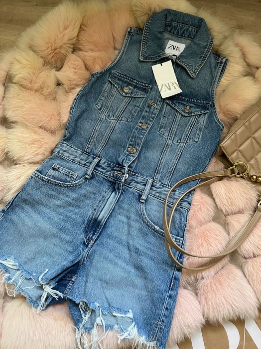 Джинсовий комбінезон Zara xs, ромпер, джинсовый комбинезон Зара