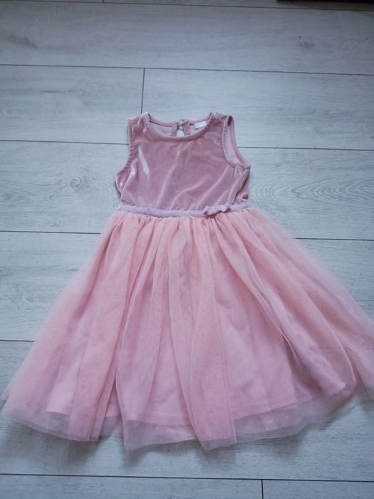 Sukienka dziewczęca 110 cm pudrowy róż