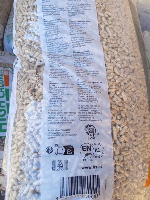 Pellet Timber certyfikat Din plus, A1, EN plus