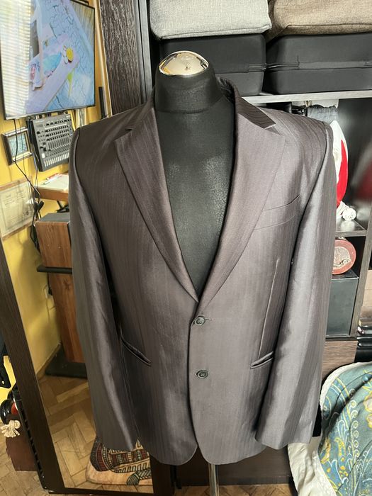 Elegancka marynarka Recman ciemny szaro-grafitowy połysk r. M / L