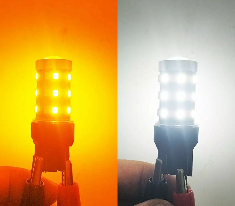 Лампа светодиодная ДВУХЦВЕТНАЯ желтый+белый для указателей поворот ДХО