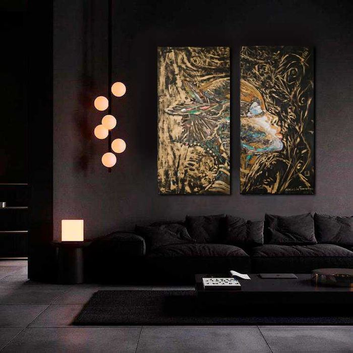 Картина  Polynesia Gold диптих