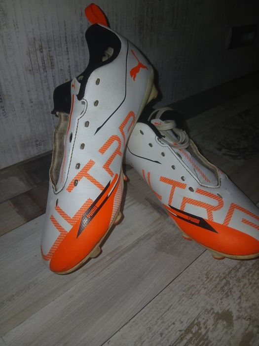 Korki Puma Biało Pomarańczowe