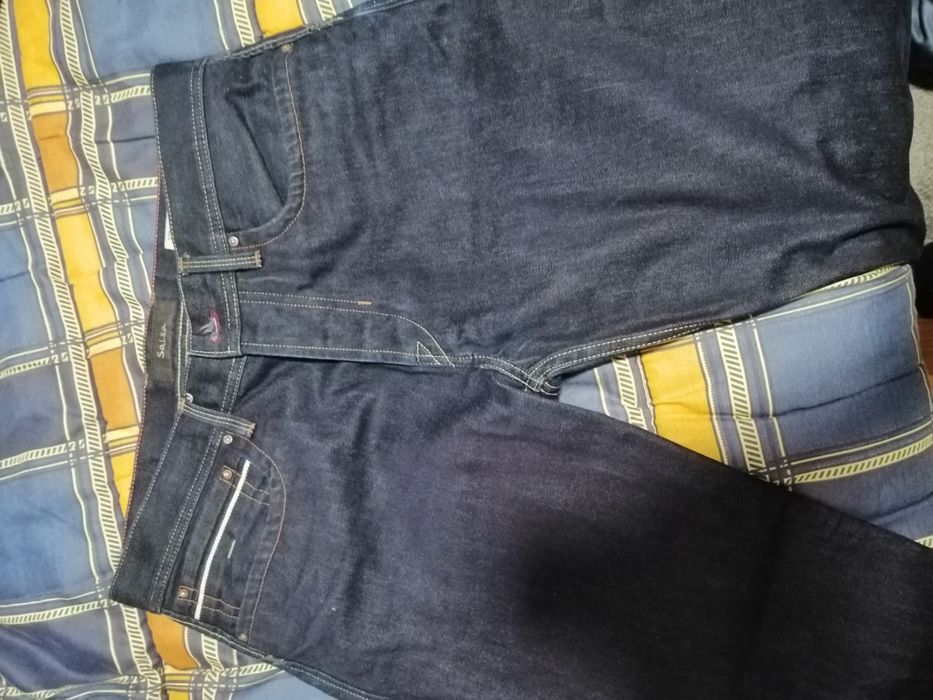 Calças de ganga salsa straight homem