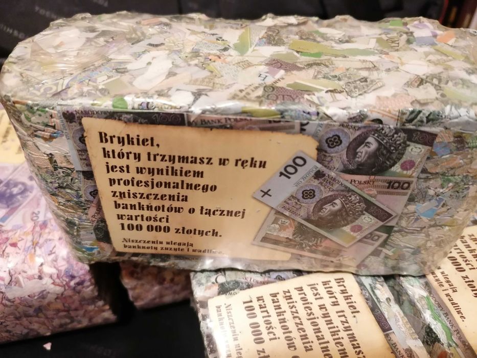 Brykiet z banknotów sprzedam