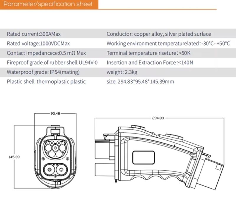 Перехідник adapter CCS2-GBT 300A olink для авто з Китаю 240квт Швидка зарядка остання версія переходника