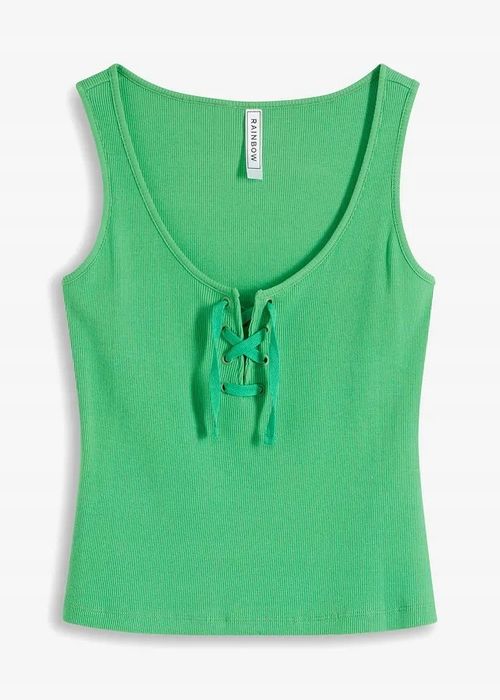 B.P.C top w prążek zielony ze sznurowaniem ^40/42