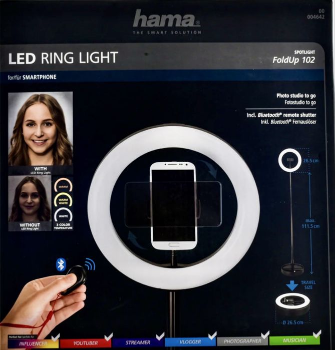 Кільцева світлодіодна лампа Hama SpotLight FoldUp 102.