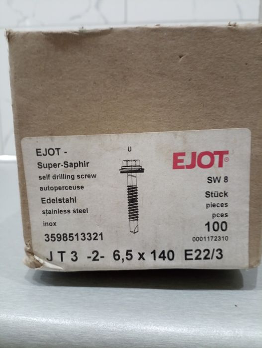 Wkręty Samowiercące EJOT Super-Saphir JT3 (Bimetal/Inox)różne rozmiary