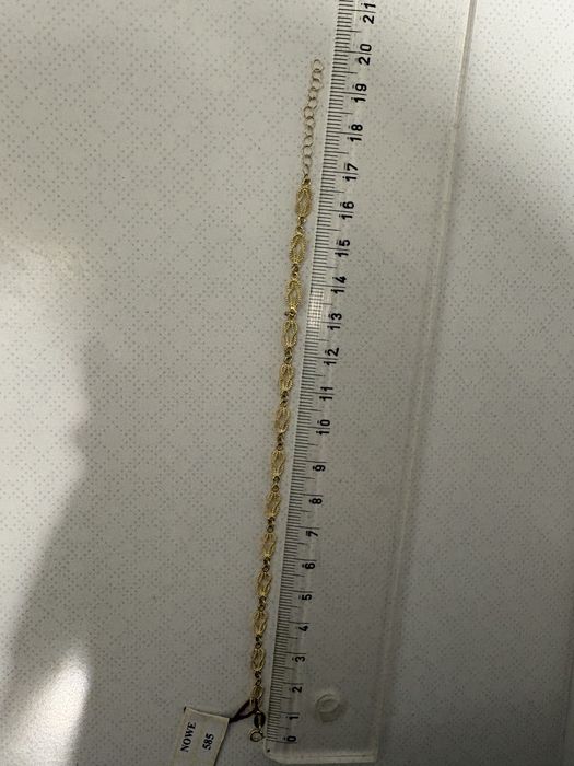 Piękna, nowa, Złota bransoletka, 17-19,5 cm, 2,80  g, proba 585, 14K
