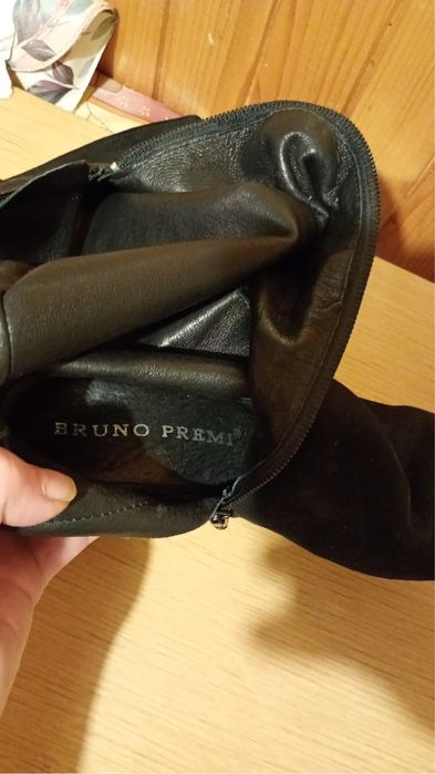 Czarne wysokie skórzane Kozaki bruno premi 37