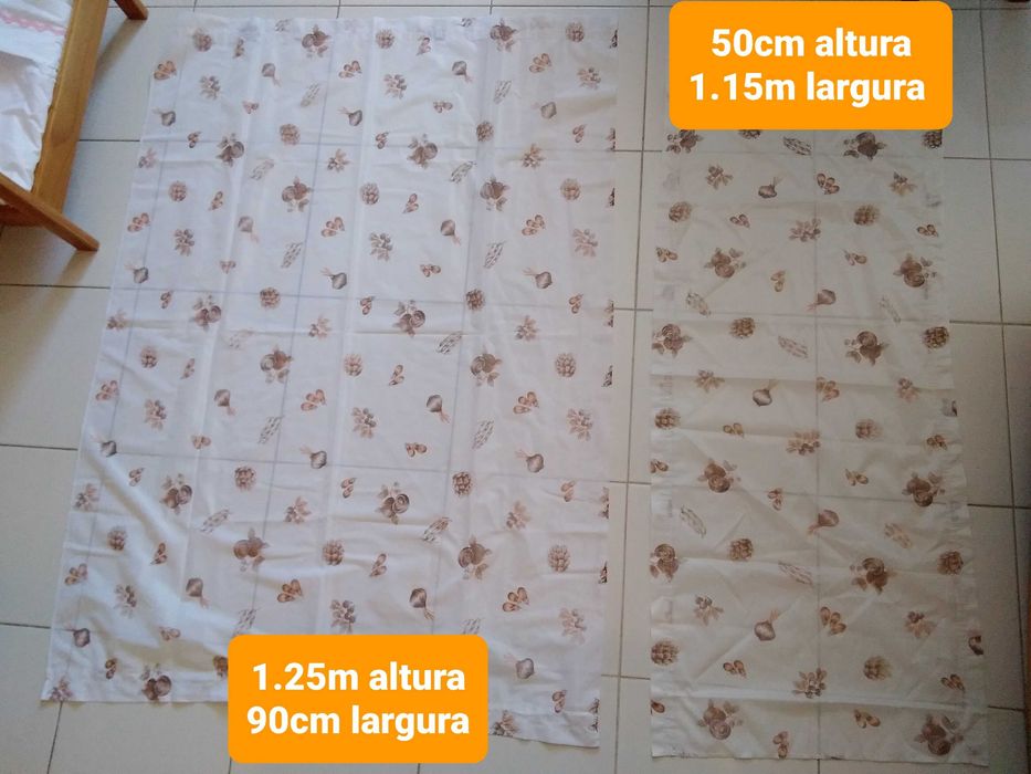 Conj. 2 cortinas para armários ou janelas cozinha