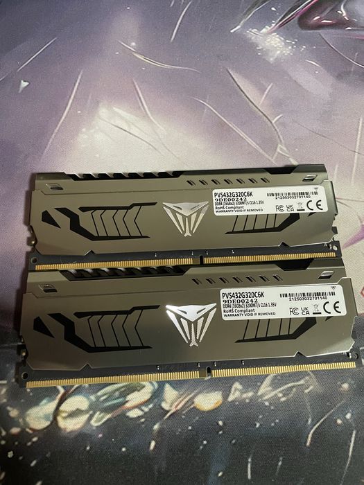 Озу DDR 4 Viper 32Гб (16х2) 3200mhz на гарантии ddr4