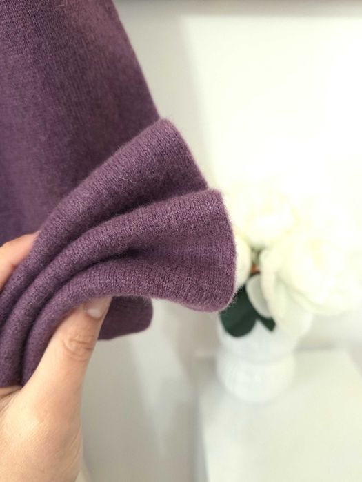 Damski Fioletowy Sweter Wełniany Merynos 100% Merino