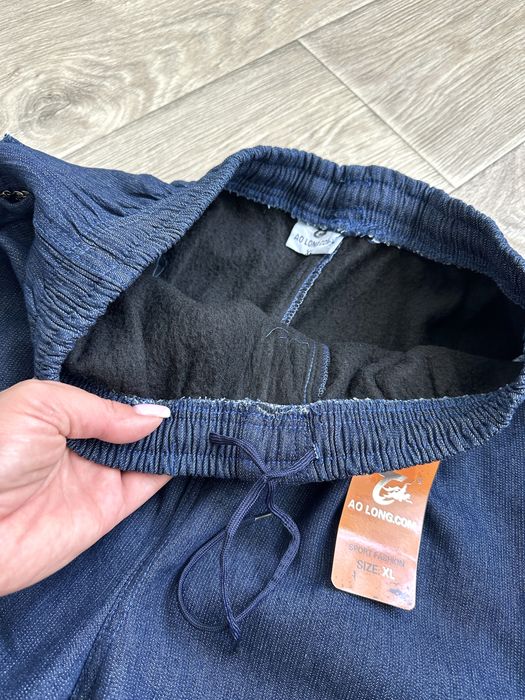 Теплі джинси на резинці чоловічі утеплені джинси на флісі 50 52 54 56