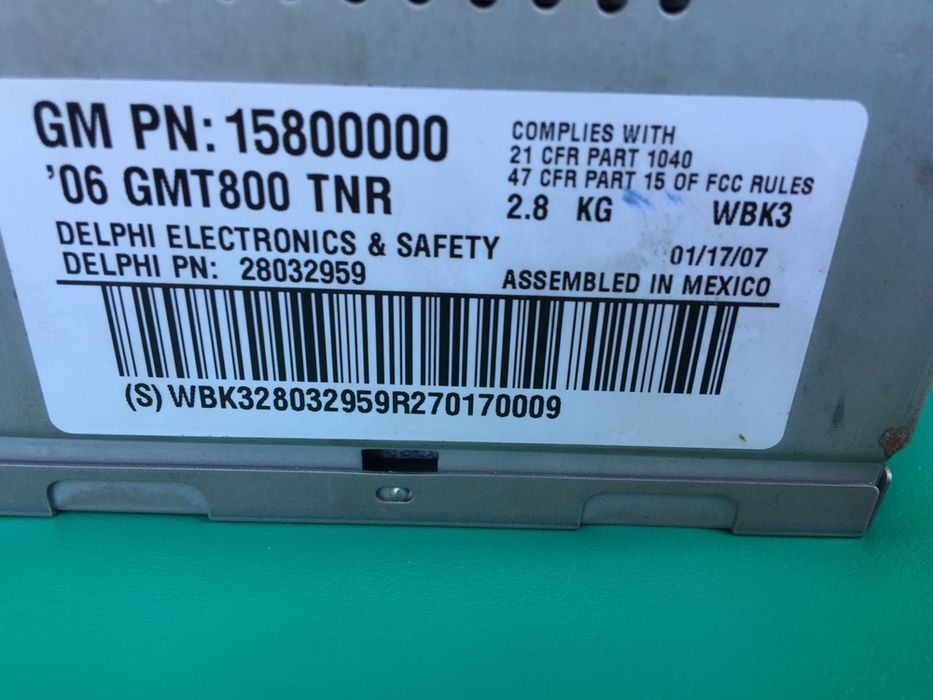 Магнитофон на Hummer H2 и не только, GM 15800000