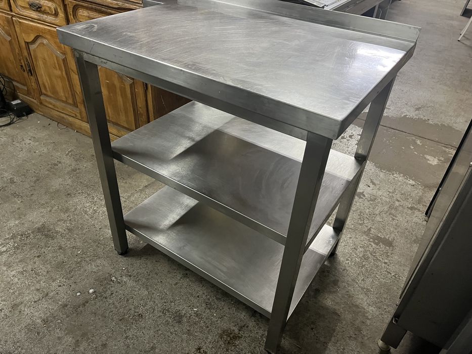 Escaparate em aço inox com prateleiras 80 x 60