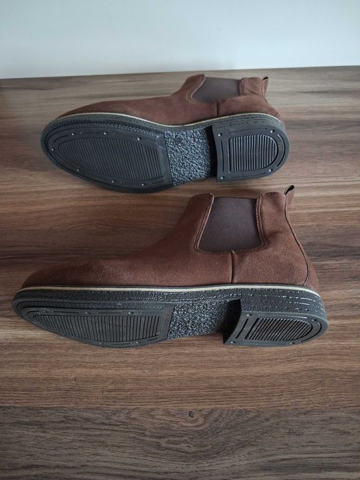 Buty męskie typu chelsea brązowe włoskie marki Parrotto