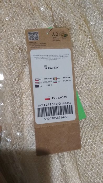 Nowa jasna spódnica coccodrillo r. 152+gratis