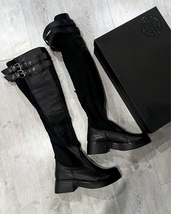 Czarne kozaki BEYCO ROZMIAR 37 skóra + materiał - nowe