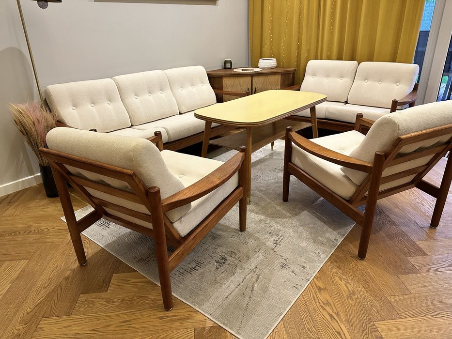 Dunskie meble Tekowe Vintage designer Domino Møbler, lata 70