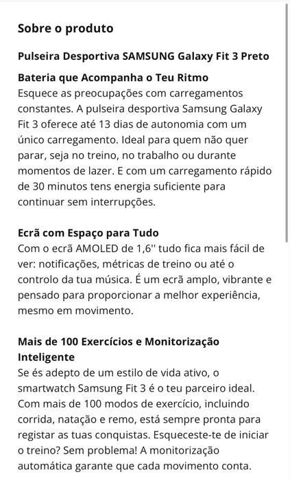 Galaxy Fit 3 em caixa a estrear
