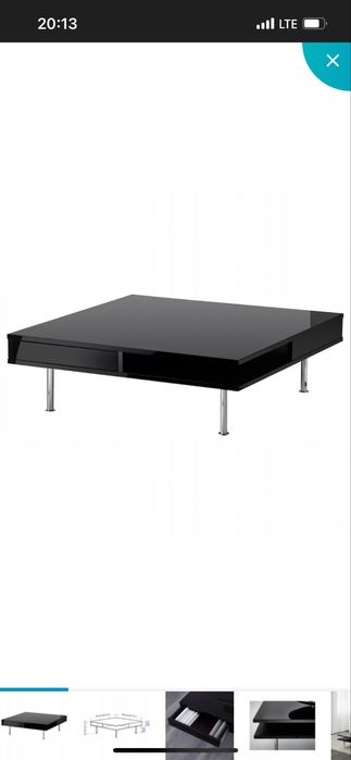 Stopik kawowy Ikea TOFTERYD czarny połysk