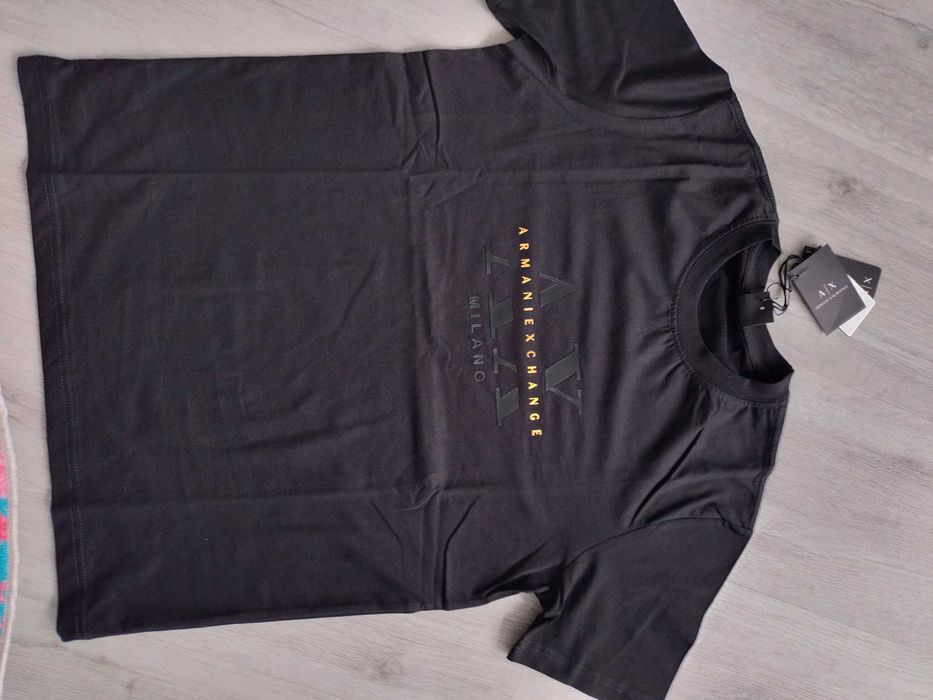 Męska koszulka t-shirt czarny nowy logowany