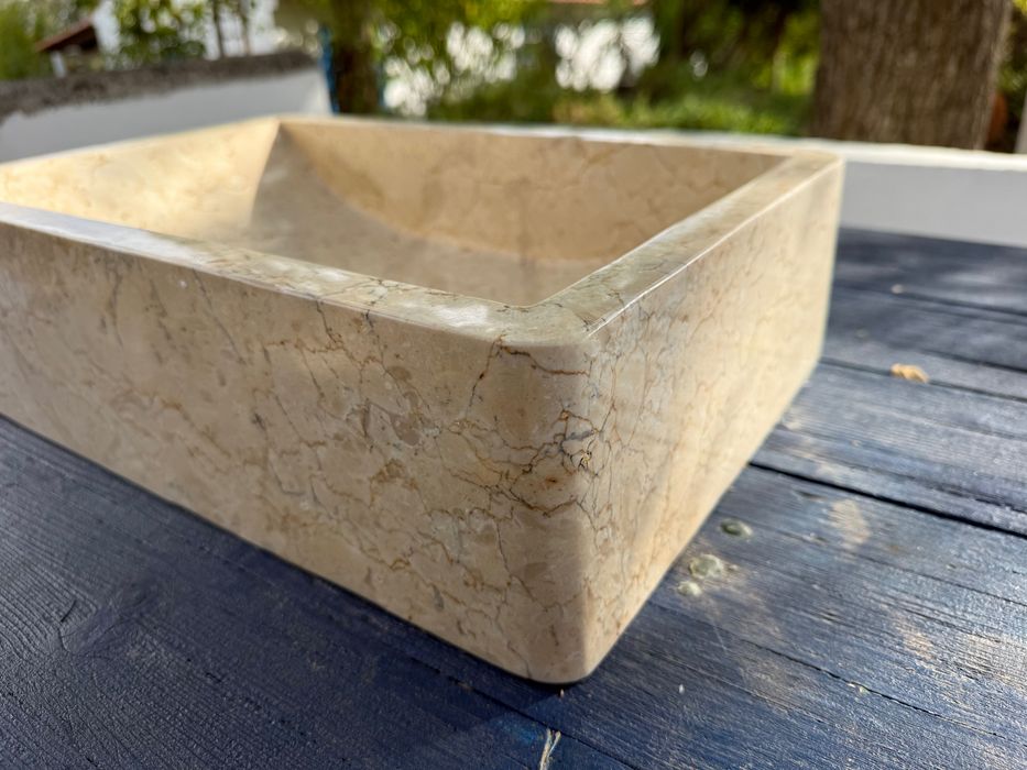 Lavatório em pedra, novo, 45 × 30 × 12, feito à mão