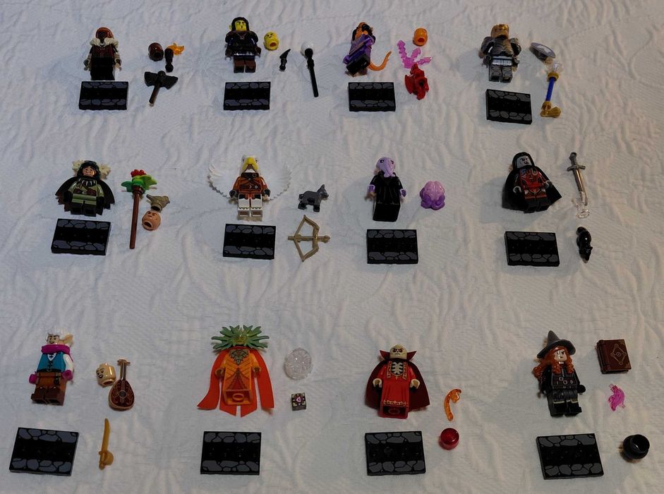 lote de 12 minifiguras lego dungeons and dragons coleção completa