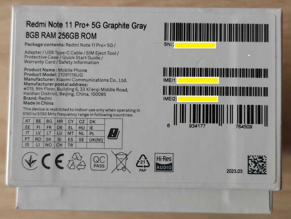Jak nowy Xiaomi Redmi Note 11 Pro+ 5g Graphite Grey 8GB RAM 256 ROM z dodatkowym etui