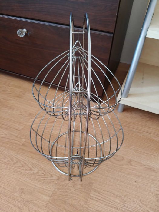 Dwupoziomowa patera hamak na owoce i warzywa, stojak kosz na owoce