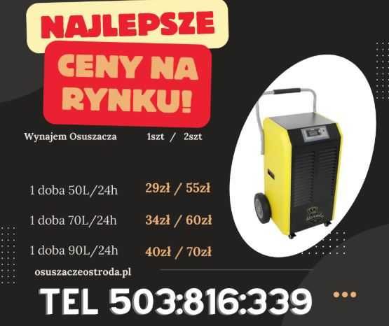 Wynajem Osuszaczy |osuszanie po zalaniu | Osuszanie tynków posadzek FV