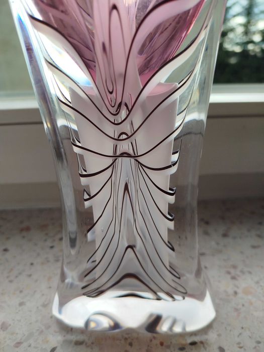 A. Jablonski Kryształowy wazon tzw. "Chusta", sygnowany, 32 cm