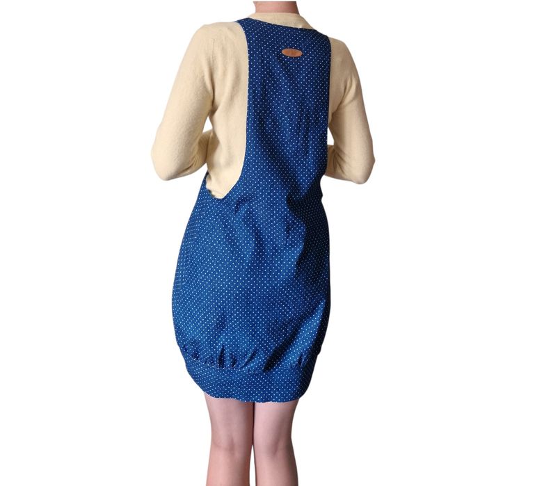 Handmade sukienka ogrodniczka  w kropki S M