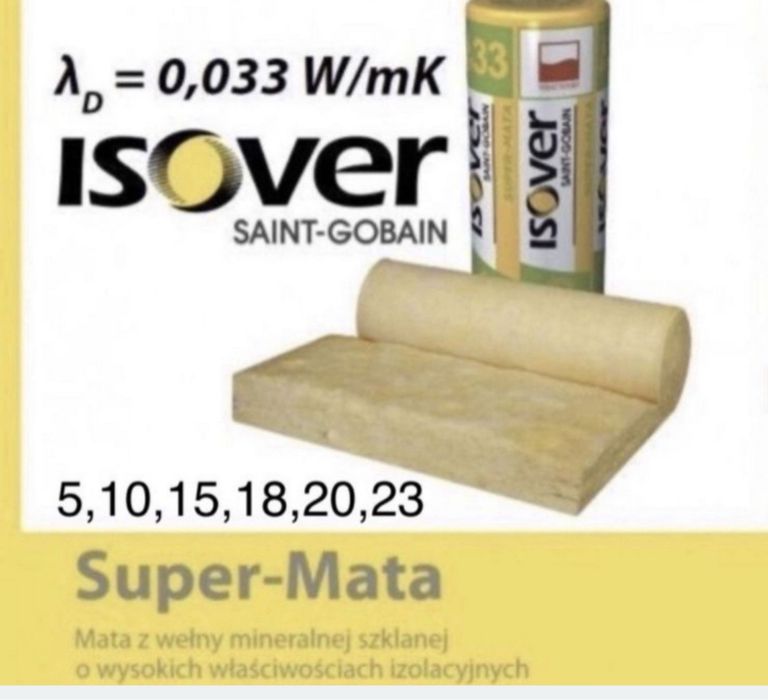 Wełna mineralna 0,033 033 supermata isover